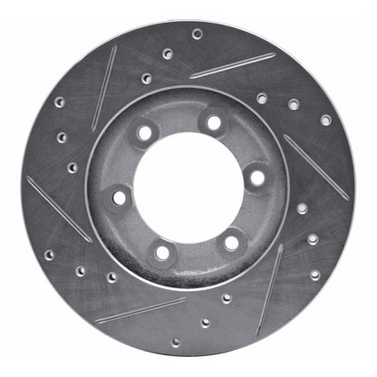 R1 Concepts R1 1986-1993 Mazda B2200 Front Right Drilled & Slotted Silver Brake Rotor