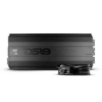DS18 1-Chnl Amp 18000 Burst/0.67ohm 10000/1ohm 5800/2ohm 3500/4ohm Watts RMS w/ Voltmeter Black