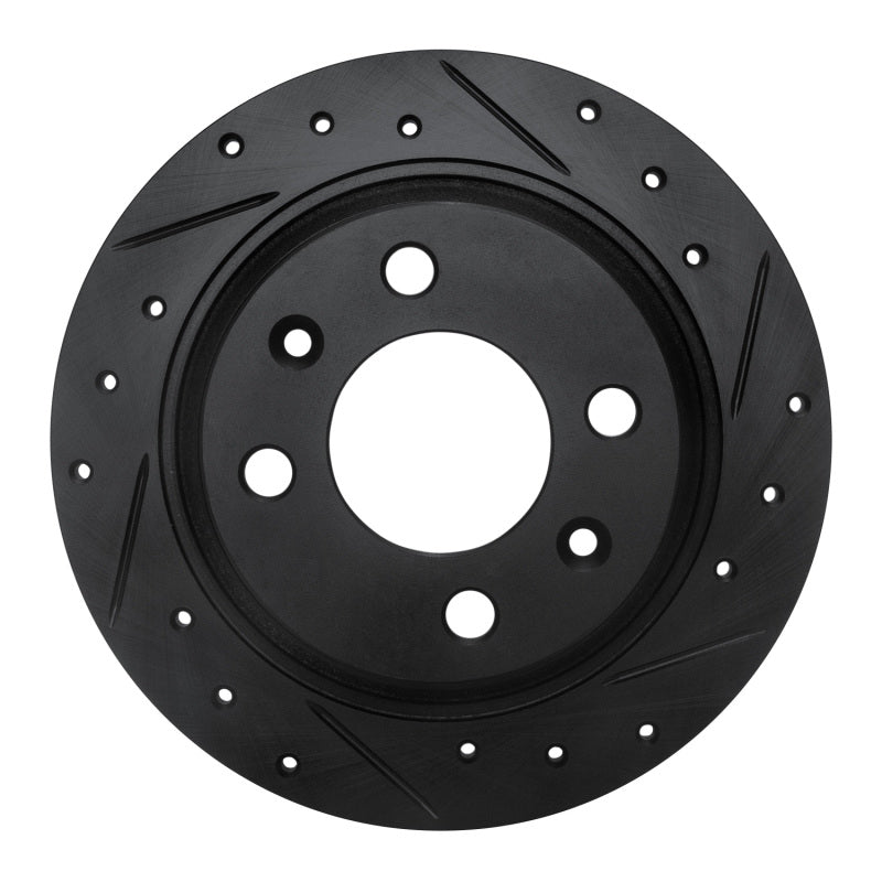 R1 Concepts R1 86-98 Saab 9000 Rear Right Drilled & Slotted Black Brake Rotor