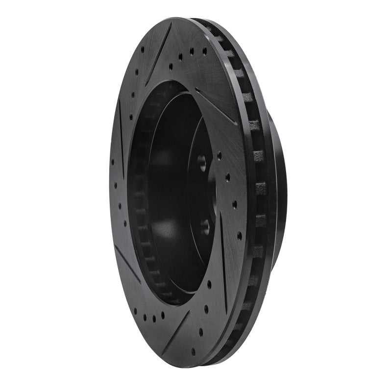 R1 Concepts R1 97-02 Dodge Dakota 4WD Front Right Drilled & Slotted Black Brake Rotor