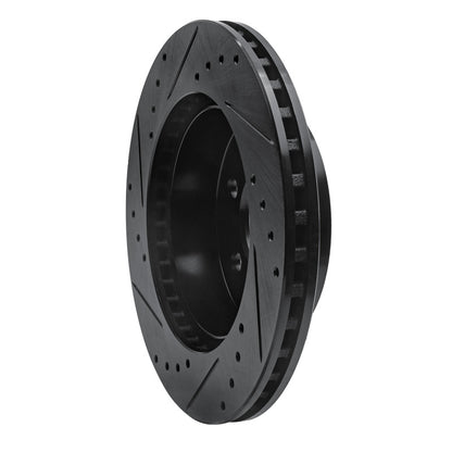 R1 Concepts R1 97-02 Dodge Dakota 4WD Front Right Drilled & Slotted Black Brake Rotor