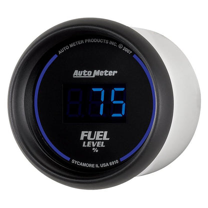 Autometer Cobalt Digital 52.4mm Black Programmable Empty-Full Range Fuel Level Gauge