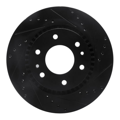 R1 Concepts R1 06-09 Buick Rainier Front Right Drilled & Slotted Black Brake Rotor