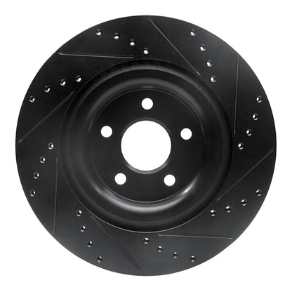 R1 Concepts R1 14-21 Jaguar F-Type Rear Left Drilled & Slotted Black Brake Rotor