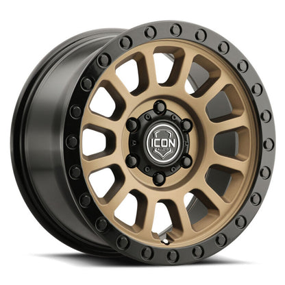 ICON Hulse 18x9 / 6x5.5 / 25mm / 6in BS Satin Bronze w/ Gloss Black Lip