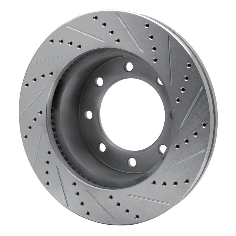 R1 Concepts R1 05-12 Ford F-350 Super Duty 4WD Front Left Drilled & Slotted Silver Brake Rotor