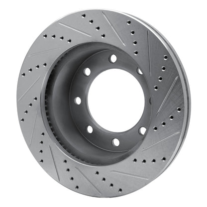 R1 Concepts R1 05-12 Ford F-350 Super Duty 4WD Front Left Drilled & Slotted Silver Brake Rotor