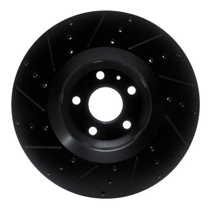 R1 Concepts R1 12-15 Audi TTS Quattro Front Right Drilled & Slotted Black Brake Rotor