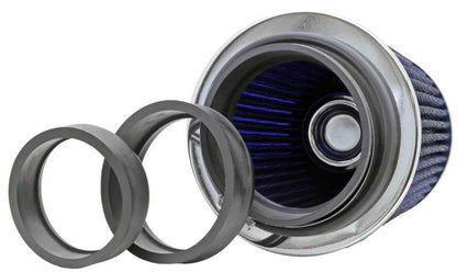 K&N Engineering K&N Universal Air Filter Chrome Round Tapered Blue - 4in Flange ID x 1.125in Flange Length x 5.5in H