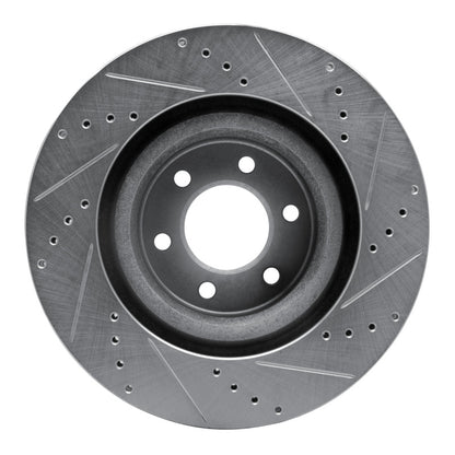 R1 Concepts R1 92-02 Dodge Viper Front Left Drilled & Slotted Silver Brake Rotor