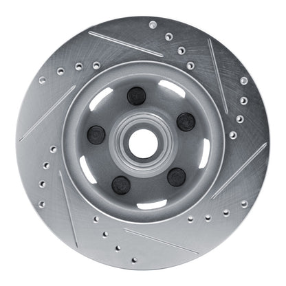 R1 Concepts R1 65-67 Ford Falcon Front Left Drilled & Slotted Silver Brake Rotor