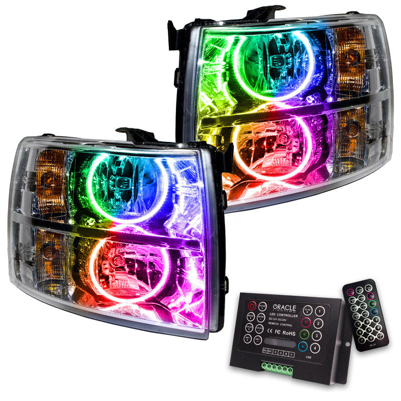 ORACLE Lighting Oracle 07-13 Chevrolet Silverado SMD HL - Round Style - ColorSHIFT w/ 2.0 Controller