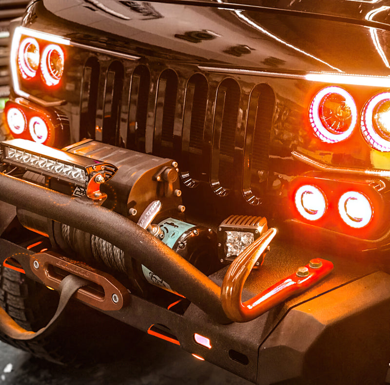 ORACLE Lighting Oracle Vector Jeep Wrangler JK Grille Halo Kit - ColorSHIFT w/ Simple Controller
