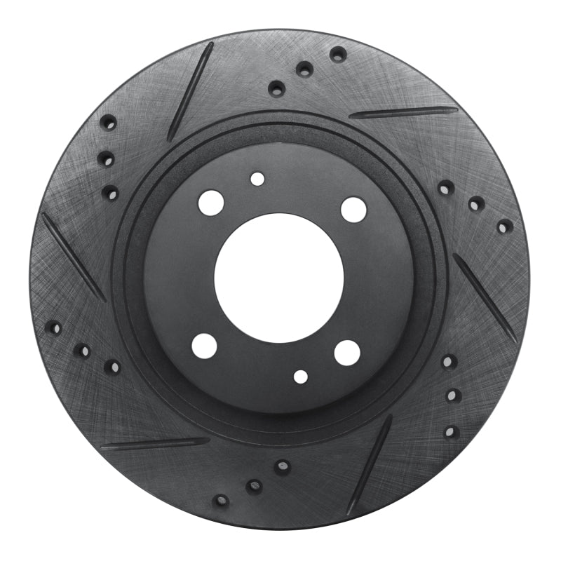 R1 Concepts R1 12-17 Mitsubishi I-MIEV Front Left Drilled & Slotted Black Brake Rotor