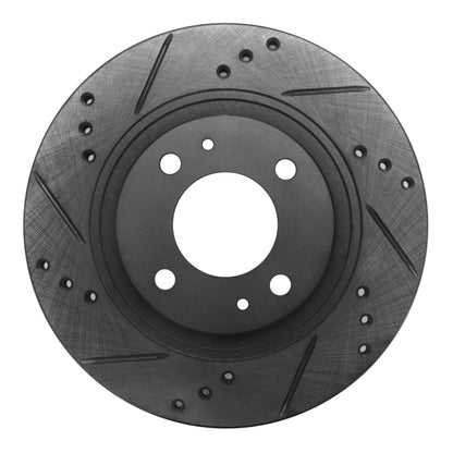 R1 Concepts R1 12-17 Mitsubishi I-MIEV Front Left Drilled & Slotted Black Brake Rotor