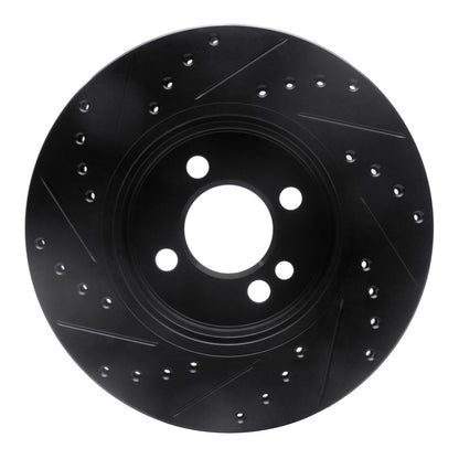 R1 Concepts R1 07-15 Mini Cooper (Excl Clubman) Front Right Drilled & Slotted Black Brake Rotor