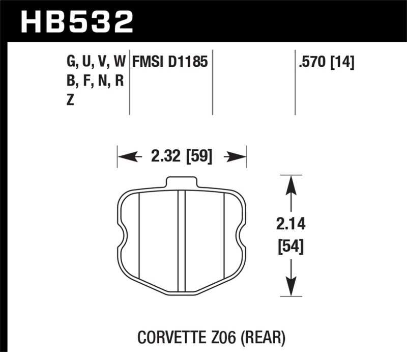 Hawk Performance Hawk 06-10 Chevy Corvette (OEM Pad Design) Rear HPS Street Brake Pads