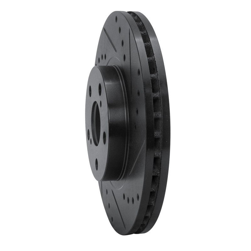 R1 Concepts R1 09-15 Toyota Corolla (Mexico) Front Right Drilled & Slotted Black Brake Rotor