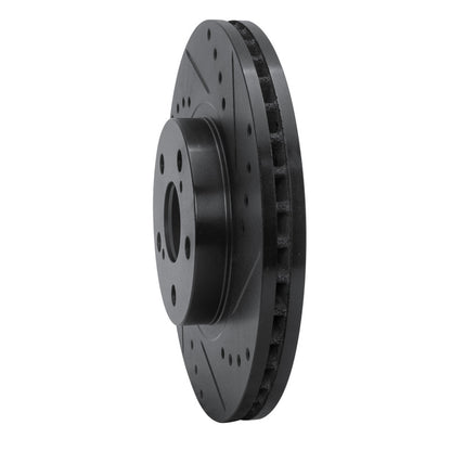 R1 Concepts R1 09-15 Toyota Corolla (Mexico) Front Right Drilled & Slotted Black Brake Rotor