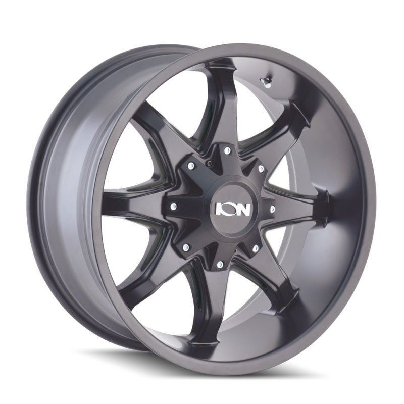 ION Wheels ION Type 181 17x9 / 5x114.3 BP / -12mm Offset / 87mm Hub Satin Black/Milled Spokes Wheel