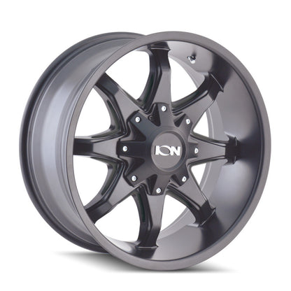 ION Wheels ION Type 181 17x9 / 5x114.3 BP / -12mm Offset / 87mm Hub Satin Black/Milled Spokes Wheel