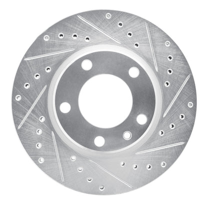 R1 Concepts R1 88-91 BMW M3 Front Right Drilled & Slotted Silver Brake Rotor
