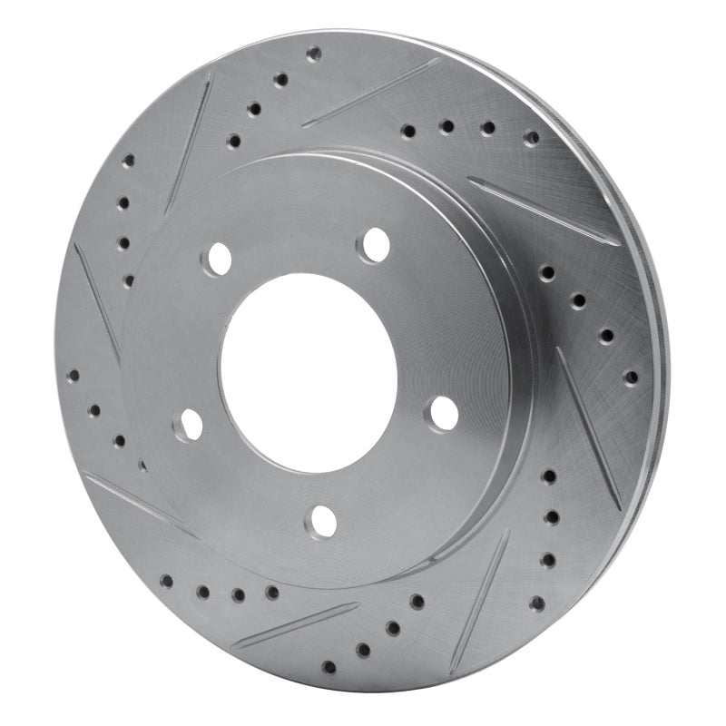 R1 Concepts R1 97-04 Ford F-150 4WD Front Left Drilled & Slotted Silver Brake Rotor