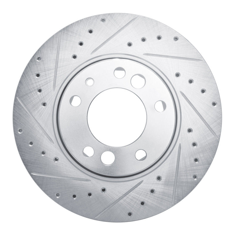 R1 Concepts R1 1991-1993 BMW M5 Front Left Drilled & Slotted Silver Brake Rotor