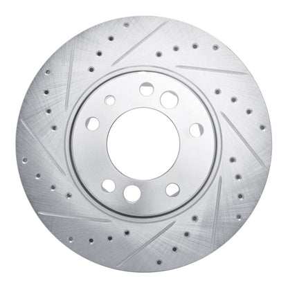 R1 Concepts R1 1991-1993 BMW M5 Front Left Drilled & Slotted Silver Brake Rotor