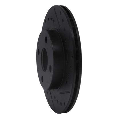 R1 Concepts R1 92-95 Toyota Paseo Front Right Drilled & Slotted Black Brake Rotor
