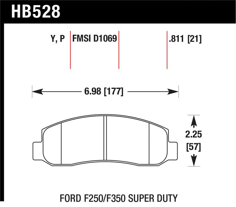 Hawk Performance Hawk 05-11 F-250/F-350 Super Duty Pickup / 11 F-550 Super Duty Pickup Front LTS Street Brake Pads