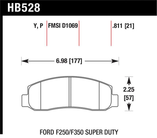 Hawk Performance Hawk 05-11 F-250/F-350 Super Duty Pickup / 11 F-550 Super Duty Pickup Front LTS Street Brake Pads