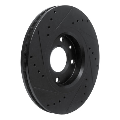 R1 Concepts R1 03-25 Peugeot Partner (Mexico) Front Right Drilled & Slotted Black Brake Rotor