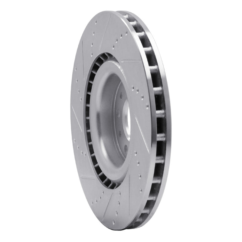 R1 Concepts R1 14-19 Fiat 500L Front Right Drilled & Slotted Silver Brake Rotor