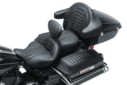 Mustang Motorcycle Mustang 93-13 Harley FL Touring Saddlebag Lid Covers Deluxe - Black