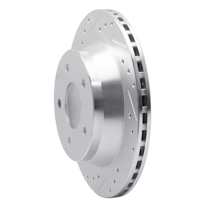 R1 Concepts R1 84-87 Chevrolet Corvette Front Left Drilled & Slotted Silver Brake Rotor
