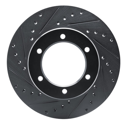 R1 Concepts R1 1986-1995 Toyota 4Runner Front Left Drilled & Slotted Black Brake Rotor