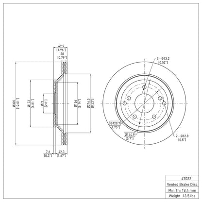 DFC 88-96 Chevrolet Corvette Rear Brake Rotor