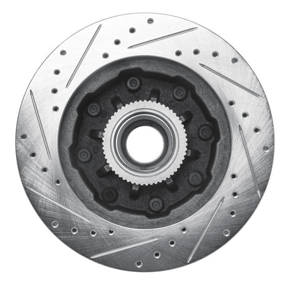 R1 Concepts R1 93-95 Chevrolet G30 Front Right Drilled & Slotted Silver Brake Rotor