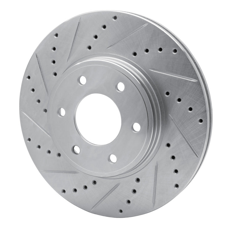 R1 Concepts R1 06-09 Chevrolet Trailblazer Front Left Drilled & Slotted Silver Brake Rotor