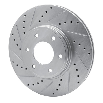 R1 Concepts R1 06-09 Chevrolet Trailblazer Front Left Drilled & Slotted Silver Brake Rotor