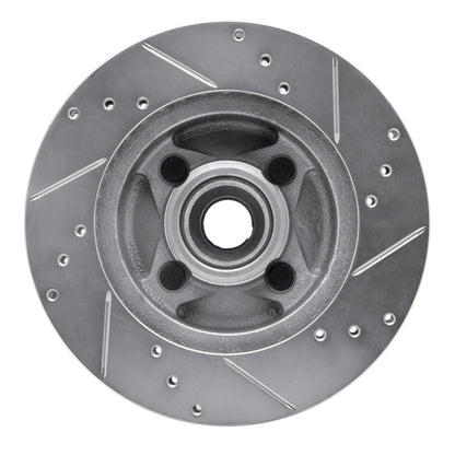 R1 Concepts R1 87-93 Ford Mustang Front Left Drilled & Slotted Silver Brake Rotor