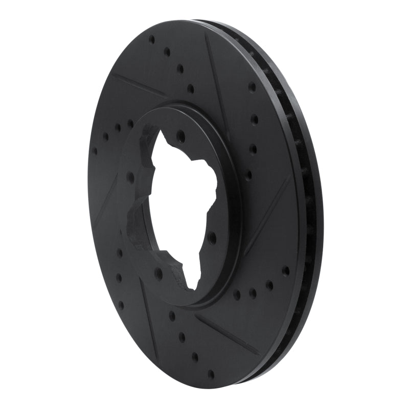 R1 Concepts R1 92-98 Acura TL Front Right Drilled & Slotted Black Brake Rotor