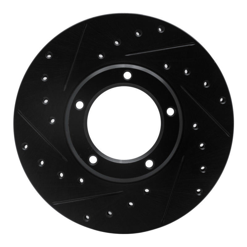 R1 Concepts R1 85-92 Toyota Pickup Front Left Drilled & Slotted Black Brake Rotor