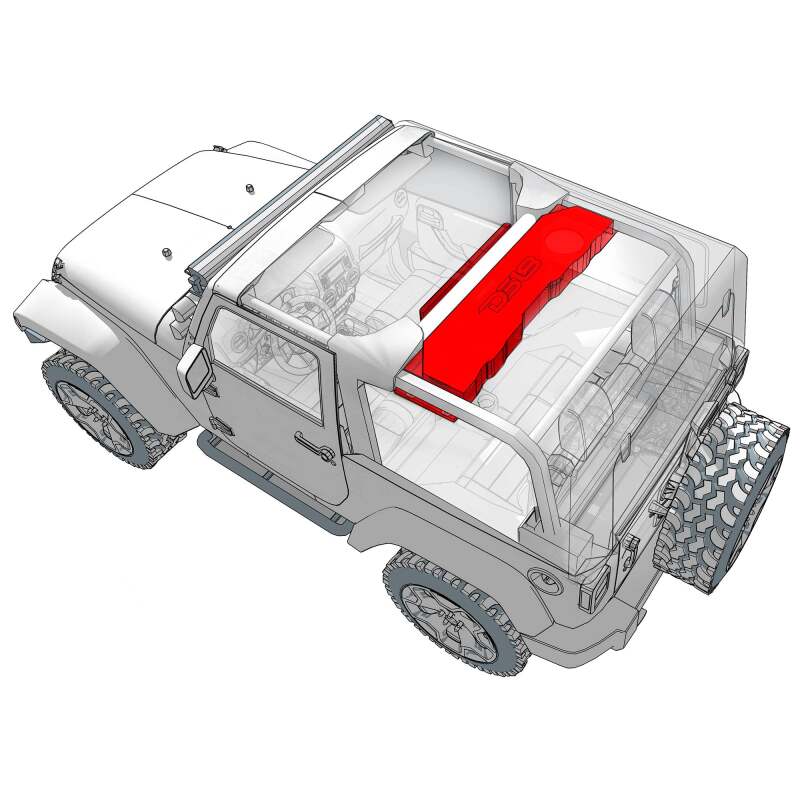 DS18 07-18 JK/JKU Jeep Soundbar Fits 4x 8in Speakers (Not Included) Tweeters Drivers Included-White