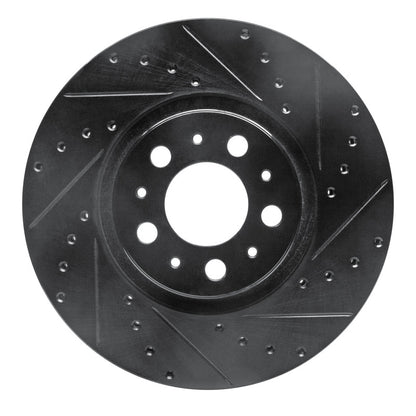 R1 Concepts R1 03-09 Volvo XC90 Front Right Drilled & Slotted Black Brake Rotor
