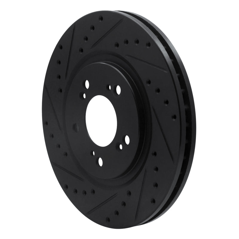 R1 Concepts R1 97-05 Acura NSX Front Left Drilled & Slotted Black Brake Rotor