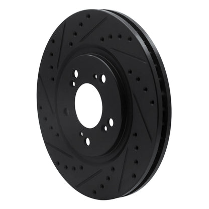 R1 Concepts R1 97-05 Acura NSX Front Left Drilled & Slotted Black Brake Rotor