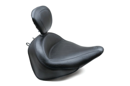 Mustang Motorcycle Mustang 00-15 Harley Softail Std Rear Tire Wide Touring Solo Seat w/Driver Backrest - Black