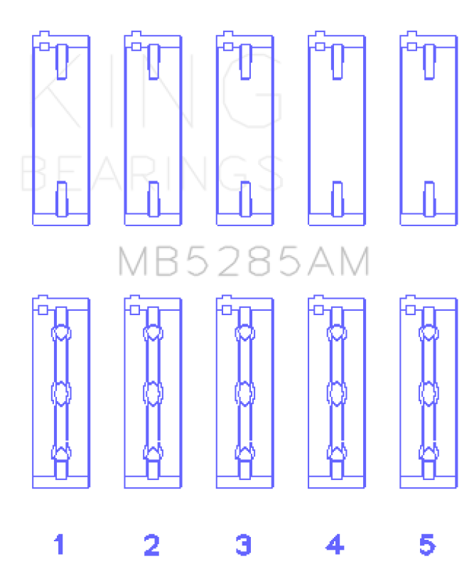 King Engine Bearings Suzuki J18K/J20A (Size +0.75mm) Main Bearing Set